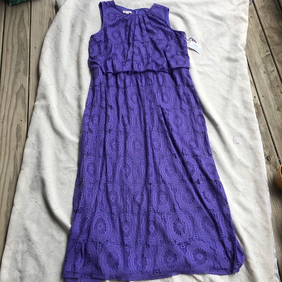 Dress Barn Dresses Dressbarn Purple Lace Maxi Dress Nwt Plus